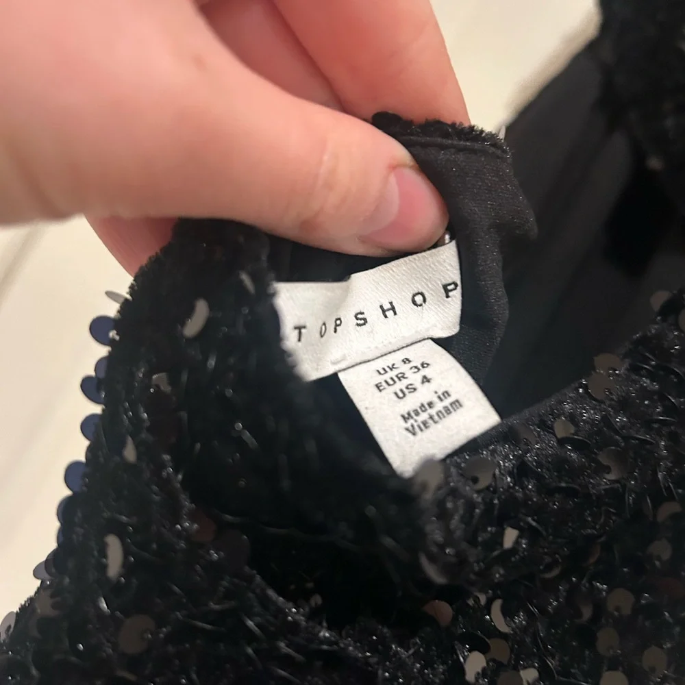 Topshop Elegant Black Sequin Dress open back size small (4) - Picture 5 of 5
